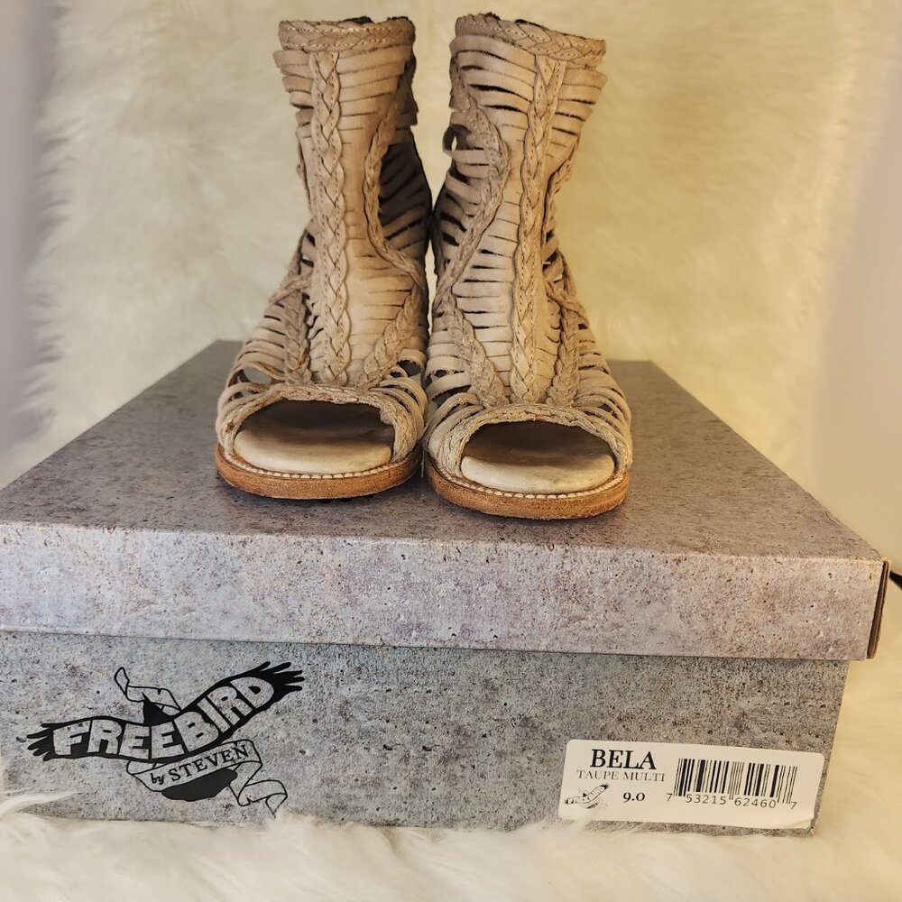 Freebird Bella Boots Taupe Leather Western Cowgirl – Women’s Size 9 - Picture 3 of 11